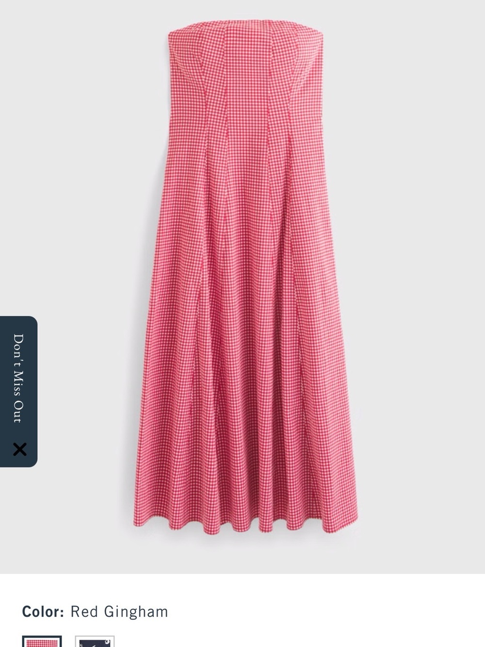 The Abercrombie and Fitch Mila Strapless Midi Dress